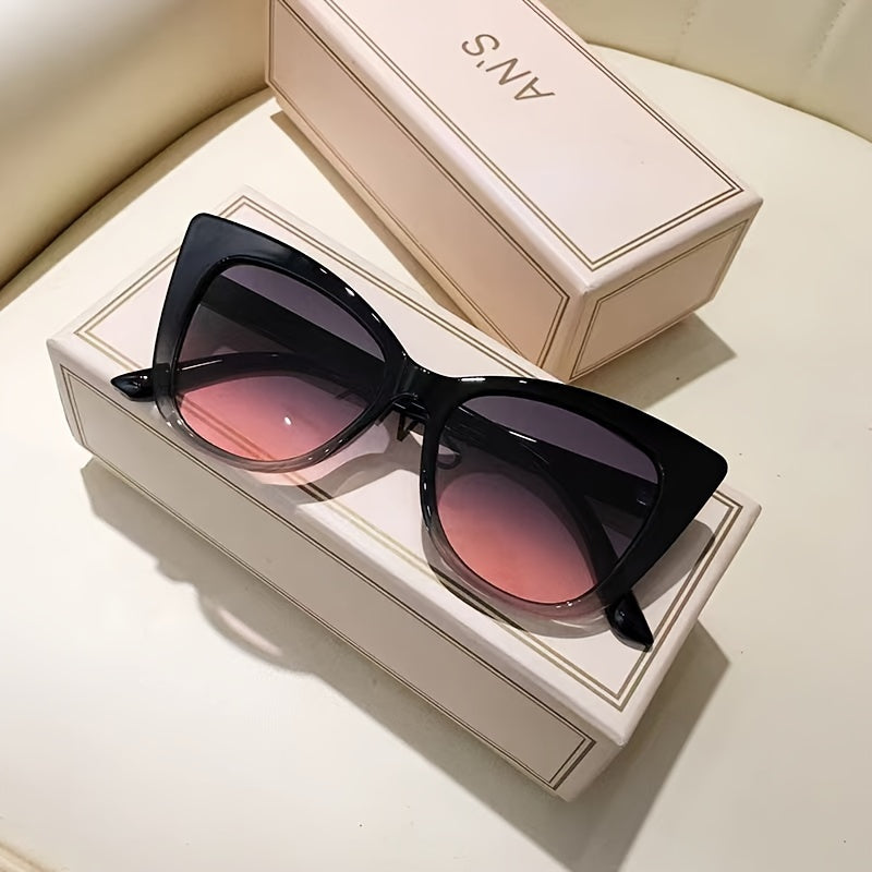 Women's Cat-Eye Gradient Glasses - Non-Prescription Vintage eyewear with Anti-Blue Light Lens