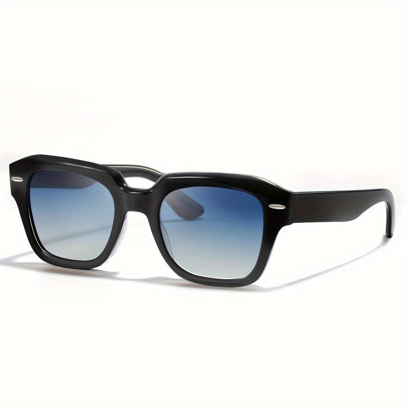 1pc Fashion Glasses for Women & Men - Large UV400 Protection, Stylish Black Frames with White Accents