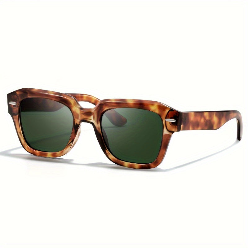1pc Fashion Glasses for Women & Men - Large UV400 Protection, Stylish Black Frames with White Accents