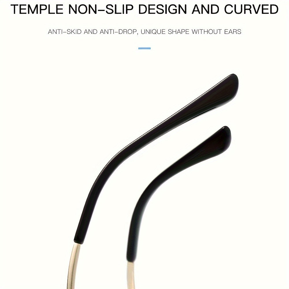 1 Pair Unisex Metal Cat Eye Glasses with Photochromic Lenses - Automatic UV Protection