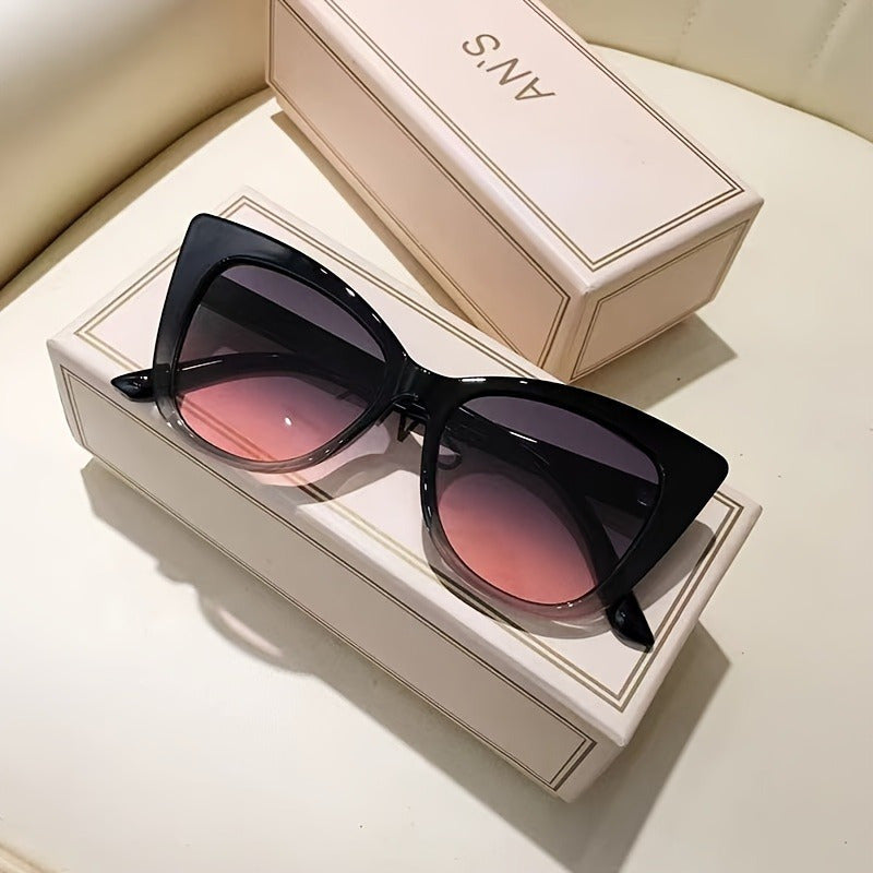 Women's Cat-Eye Gradient Glasses - Non-Prescription Vintage eyewear with Anti-Blue Light Lens
