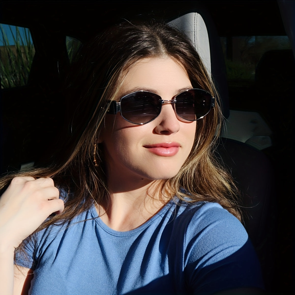 Vintage Oval Narrow Frame Sunglasses for Women and Men