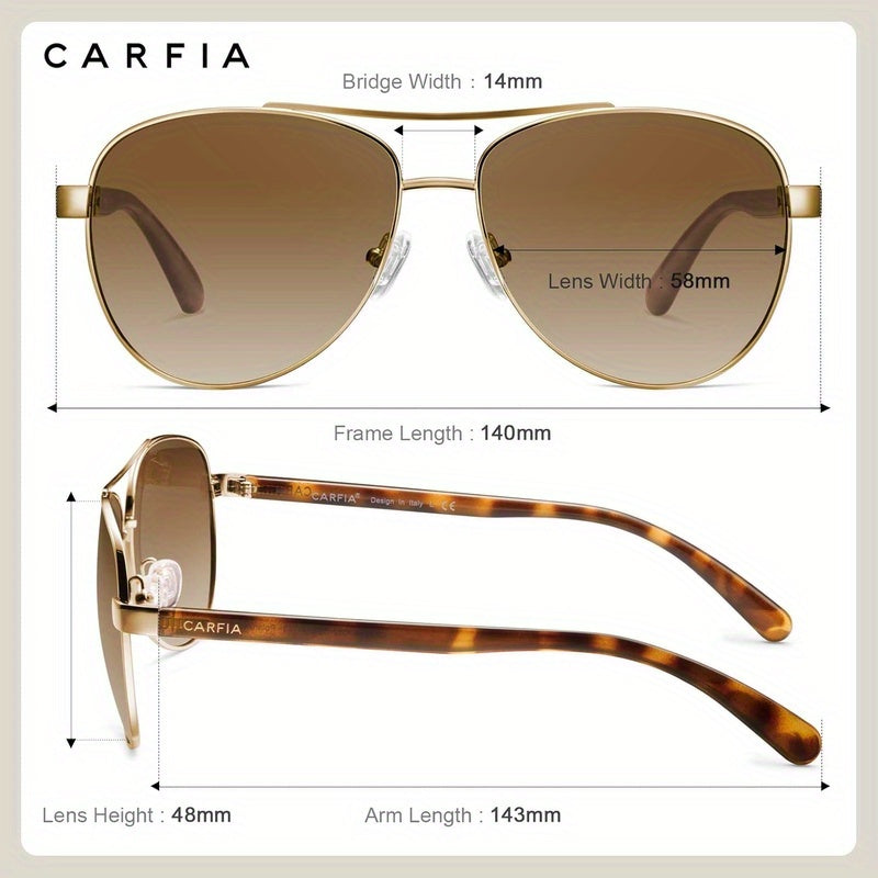 Polarized Fashion Glasses for Women with UV Protection, Acetate Arms & Metal Frame