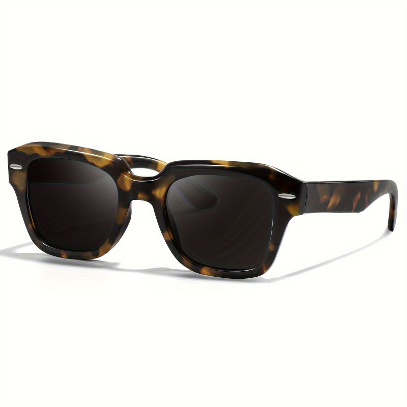 1pc Fashion Glasses for Women & Men - Large UV400 Protection, Stylish Black Frames with White Accents