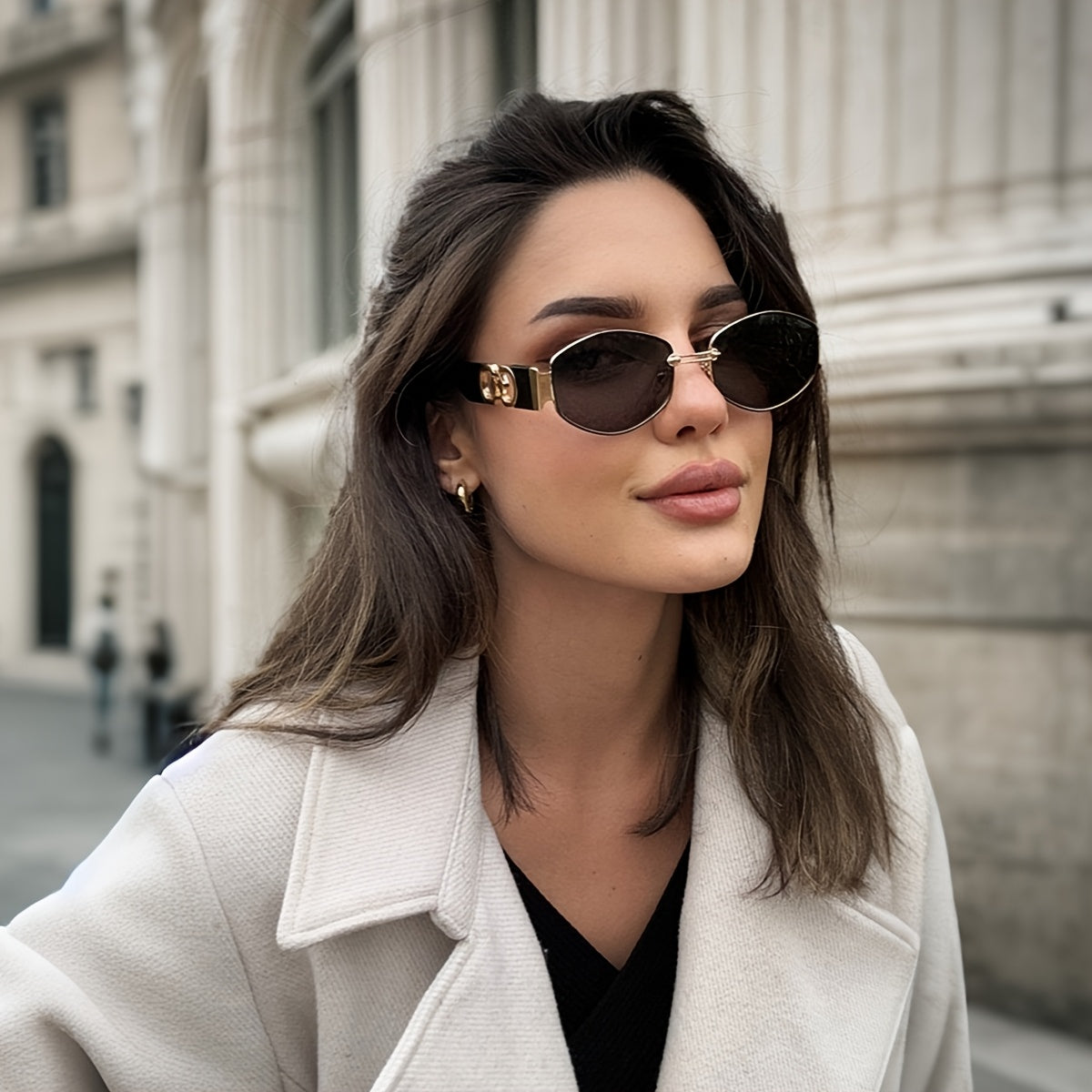 Vintage Oval Narrow Frame Sunglasses for Women and Men