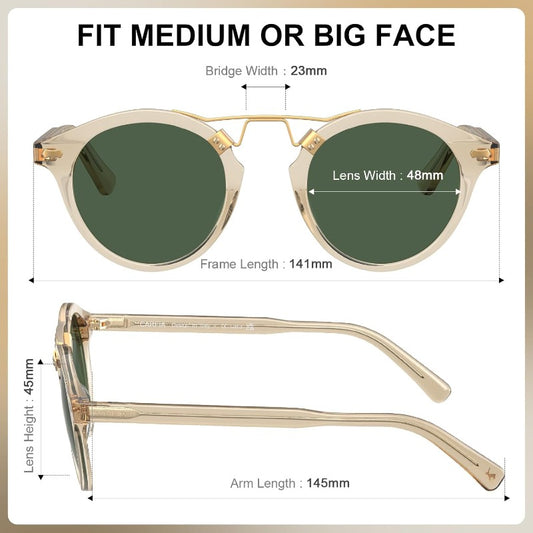 CARFIA Small Face Acetate Polarized Fashion Glasses for Women with UV Protection