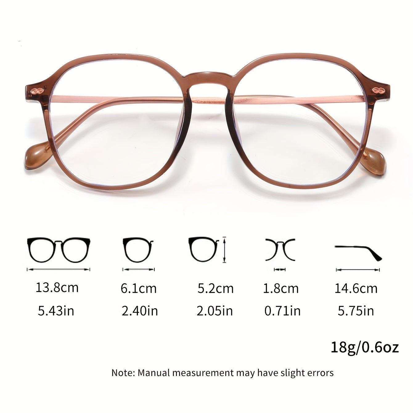 1 Pair Women'S Color-Changing Fashion Glasses - Oversized Oval Frame