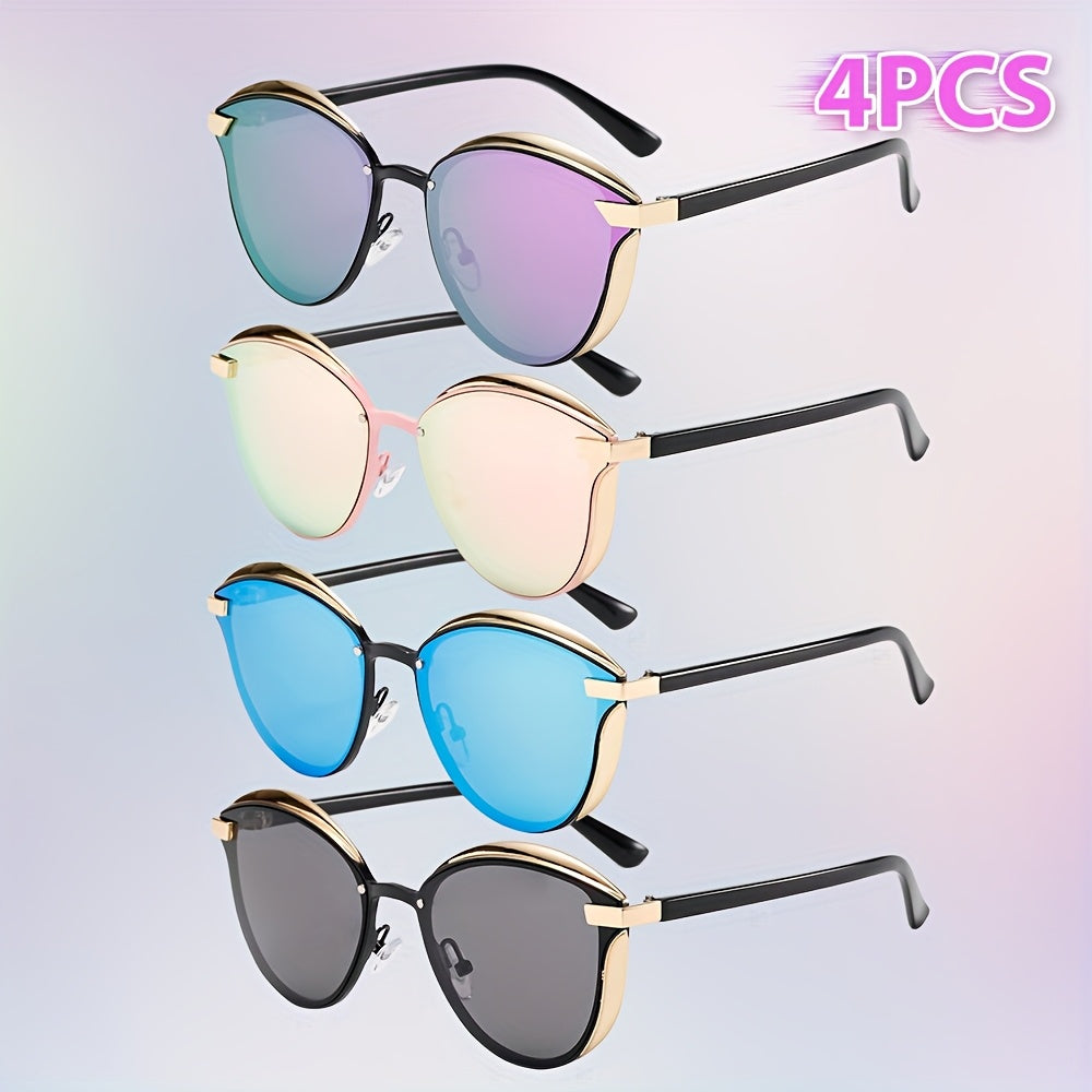Fashion Glasses, VIOLA MAG 4pcs VIOLA MAG Women's Oversized Cat-Eye Fashion Glasses - Color-Changing Lenses