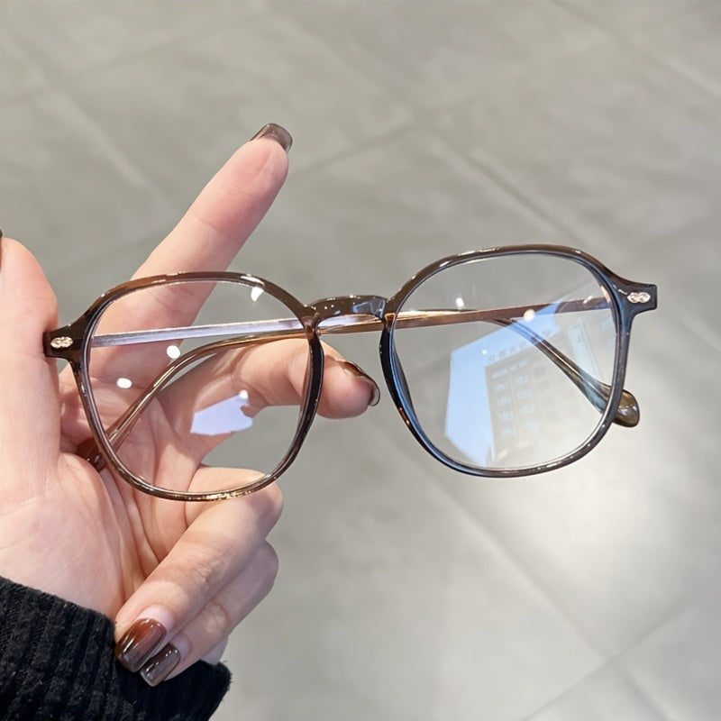 1 Pair Women'S Color-Changing Fashion Glasses - Oversized Oval Frame