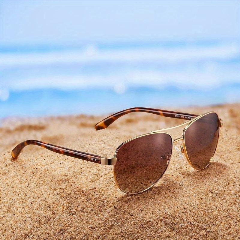 Polarized Fashion Glasses for Women with UV Protection, Acetate Arms & Metal Frame