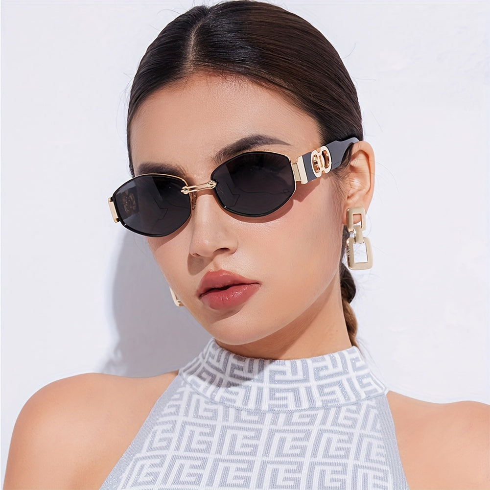 Vintage Oval Narrow Frame Sunglasses for Women and Men