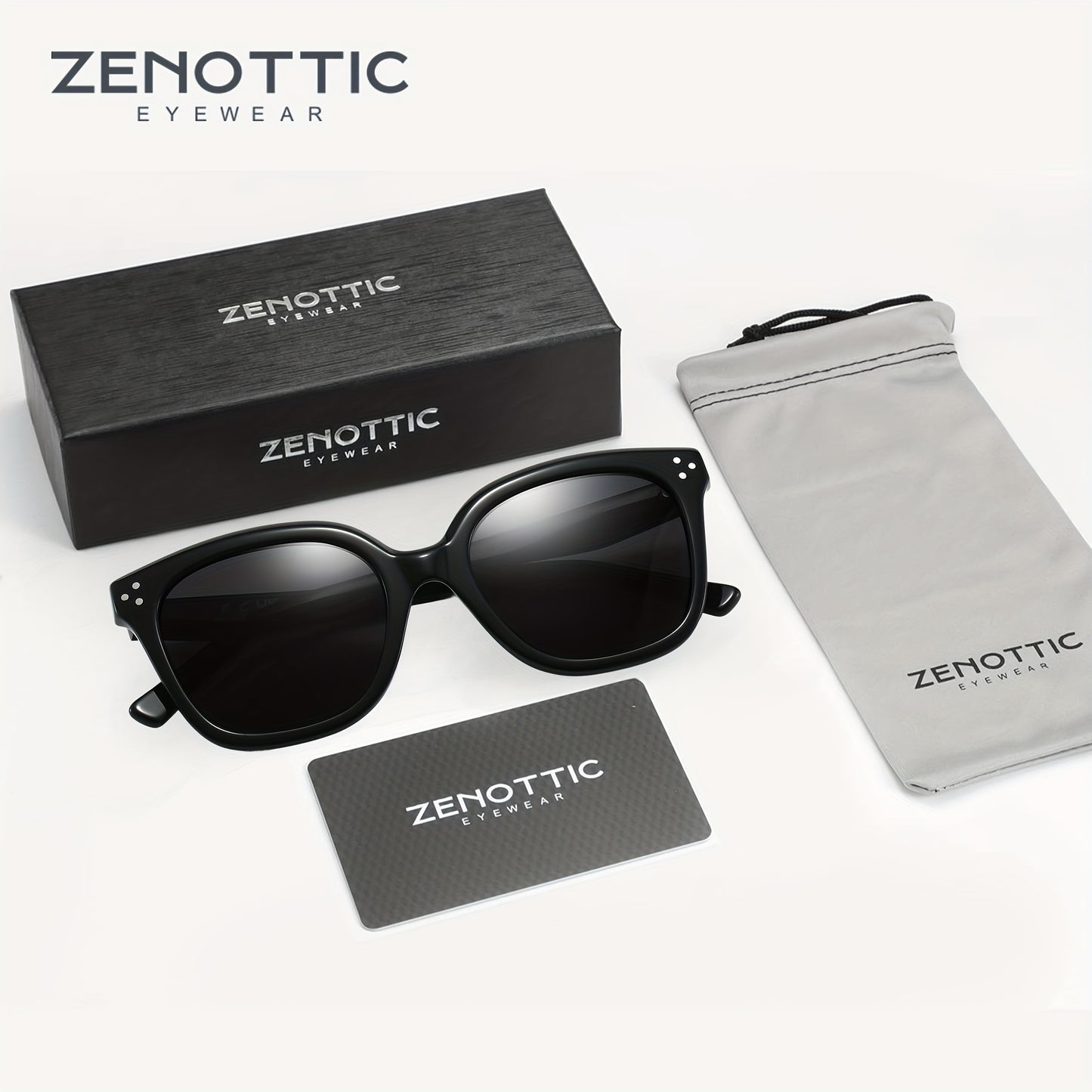 ZENOTTIC Polarized Glasses Women Trendy: Square Designer Acetate Glasses - Retro Shades For Vacation UV400 Protection