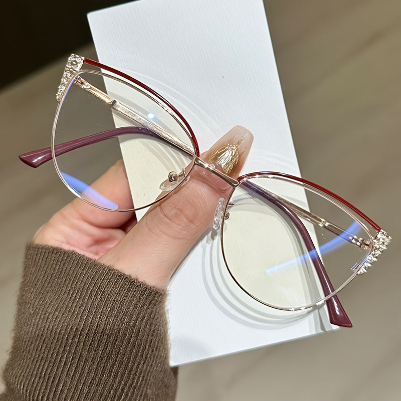Women's Oversized Round\u002FHeart-Shaped Face Glasses - Large Oval Frame Non-Prescription Blue Blocking Glasses with Polarized