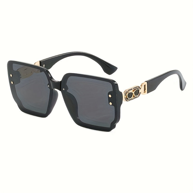1 Pair Women's Oversized Square Shield Fashion Glasses - Gradient Color-Changing Lenses