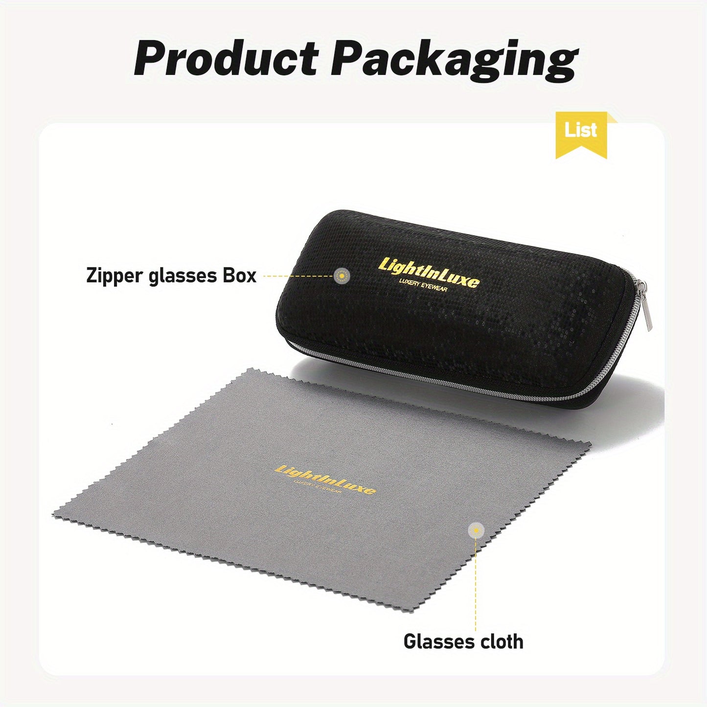 LightInLuxe Unisex Clear Anti-Blue Light Sunglasses - Full Frame Oval Eyewear with Case