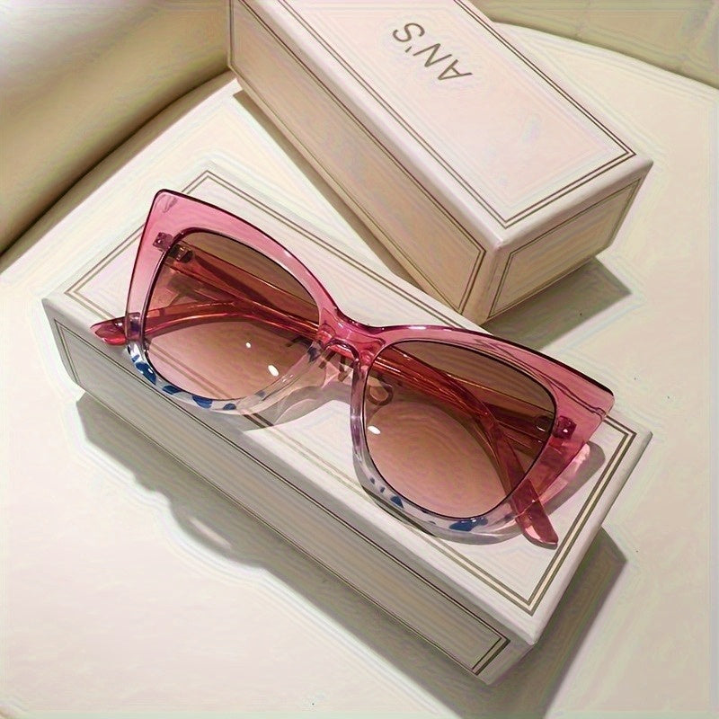 Women's Cat-Eye Gradient Glasses - Non-Prescription Vintage eyewear with Anti-Blue Light Lens