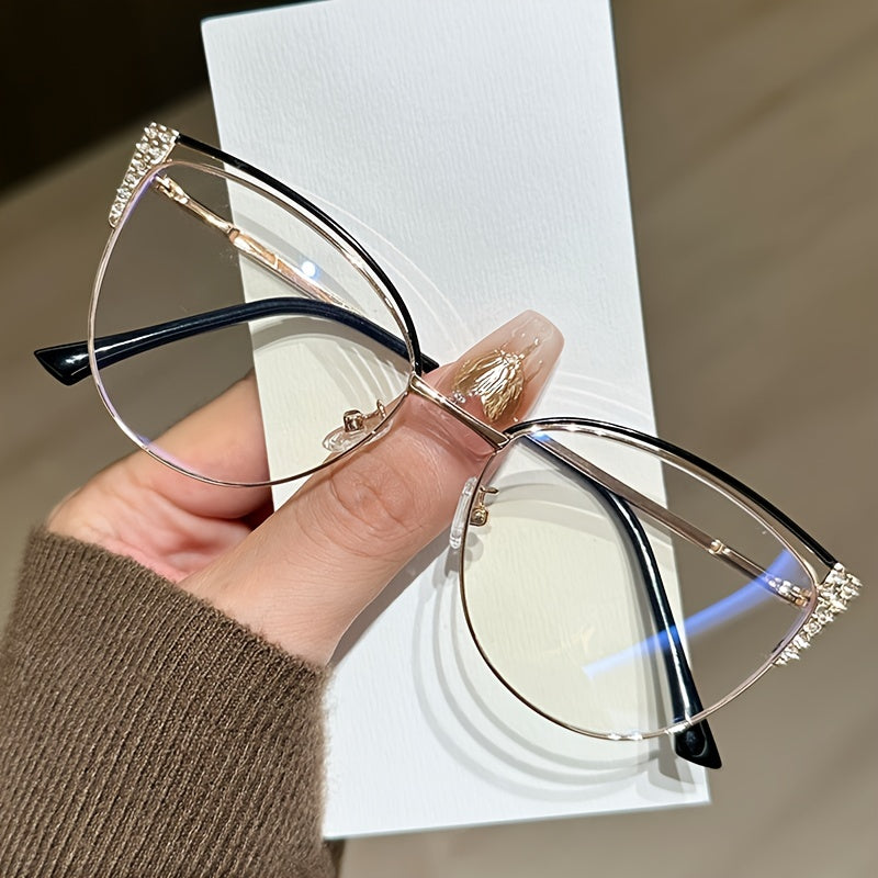 Women's Oversized Round\u002FHeart-Shaped Face Glasses - Large Oval Frame Non-Prescription Blue Blocking Glasses with Polarized
