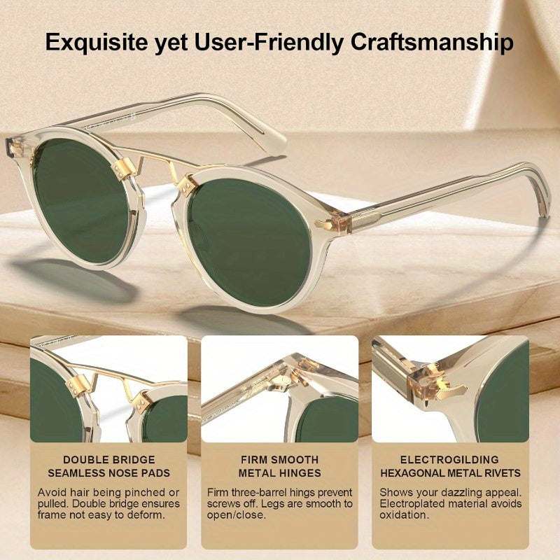CARFIA Small Face Acetate Polarized Fashion Glasses for Women with UV Protection