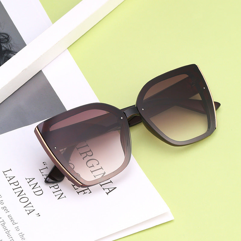 Stylish Large Frame Women'S Cat-Eye Fashion Glasses - Korean Style Oversized Cat-Eye Lenses